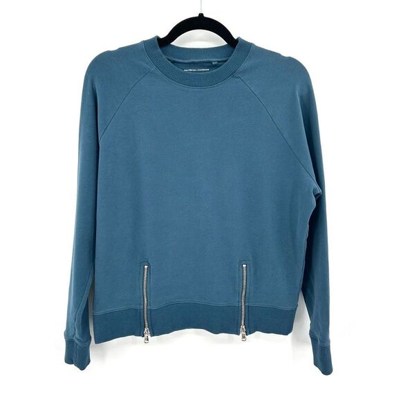 UNIVERSAL STANDARD Blue Riley Raglan Zip Pullover Crew Neck Sweater Size Small - Picture 4 of 8